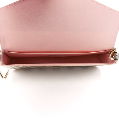 Louis Vuitton Damier Azur Pochette Felicie Chain Wallet Rose Ballerine 6 of 14