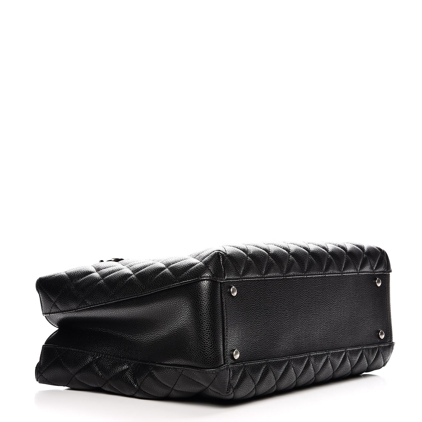 Caviar Quilted City Shopping Tote Black
