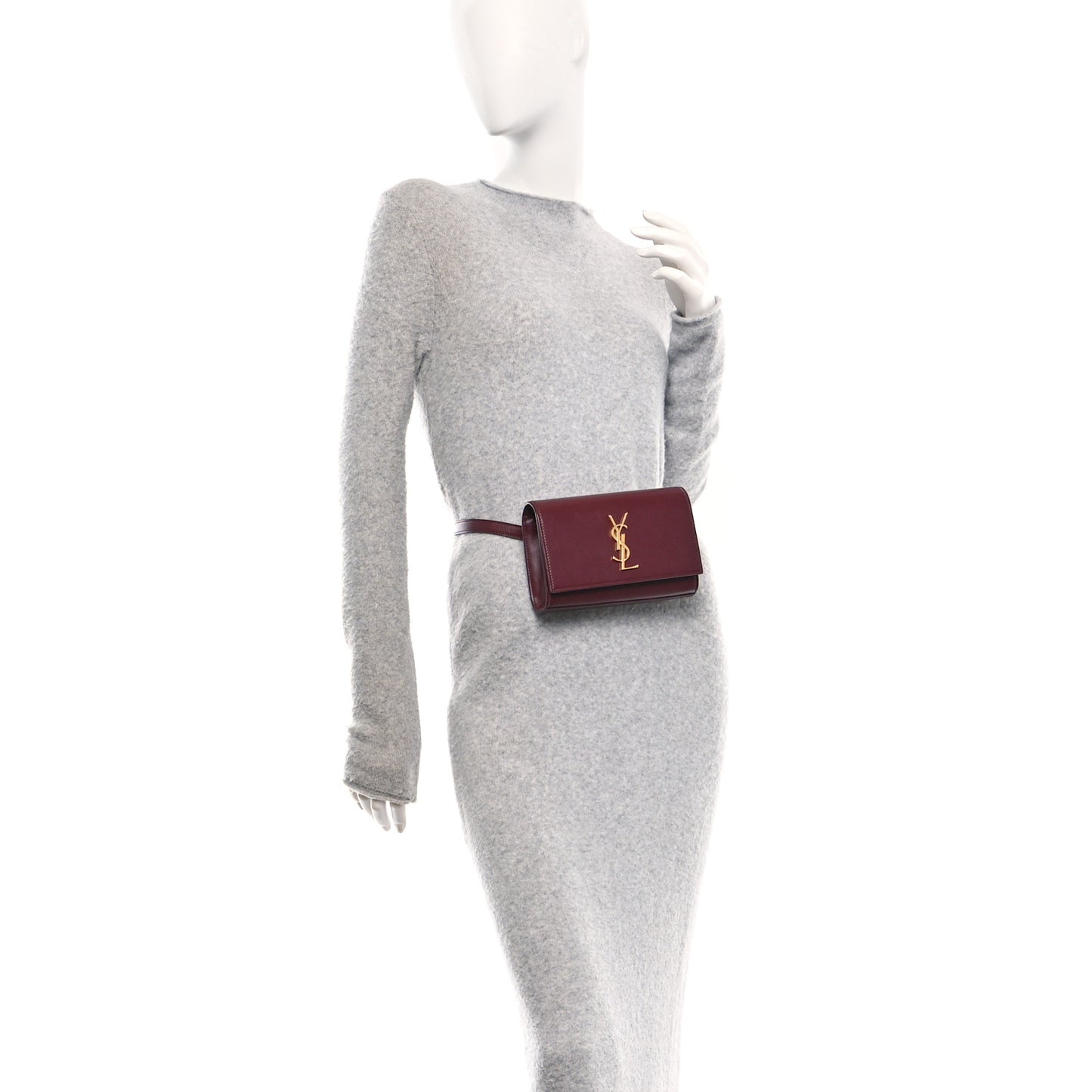 Smooth Calfskin Monogram Kate Belt Bag Rouge Legion