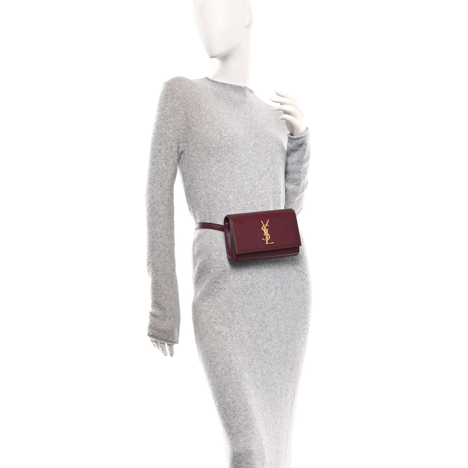 Saint Laurent Smooth Calfskin Monogram Kate Belt Bag Rouge Legion 2 of 11