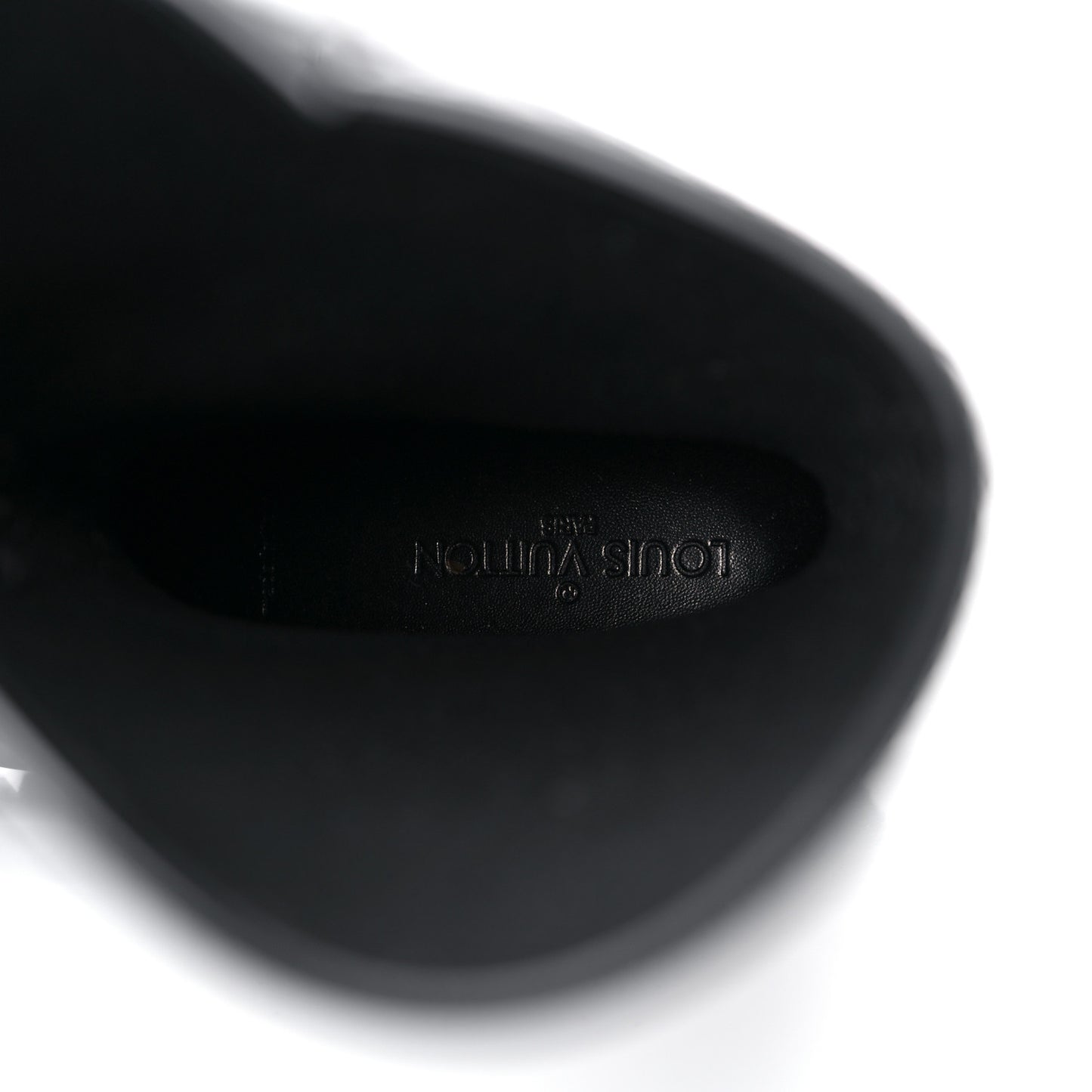 Rubber Embossed Monogram Splash Rain Boots 38 Black