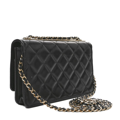 Chanel Lambskin Quilted Trendy CC Wallet On Chain WOC Black 3 of 12