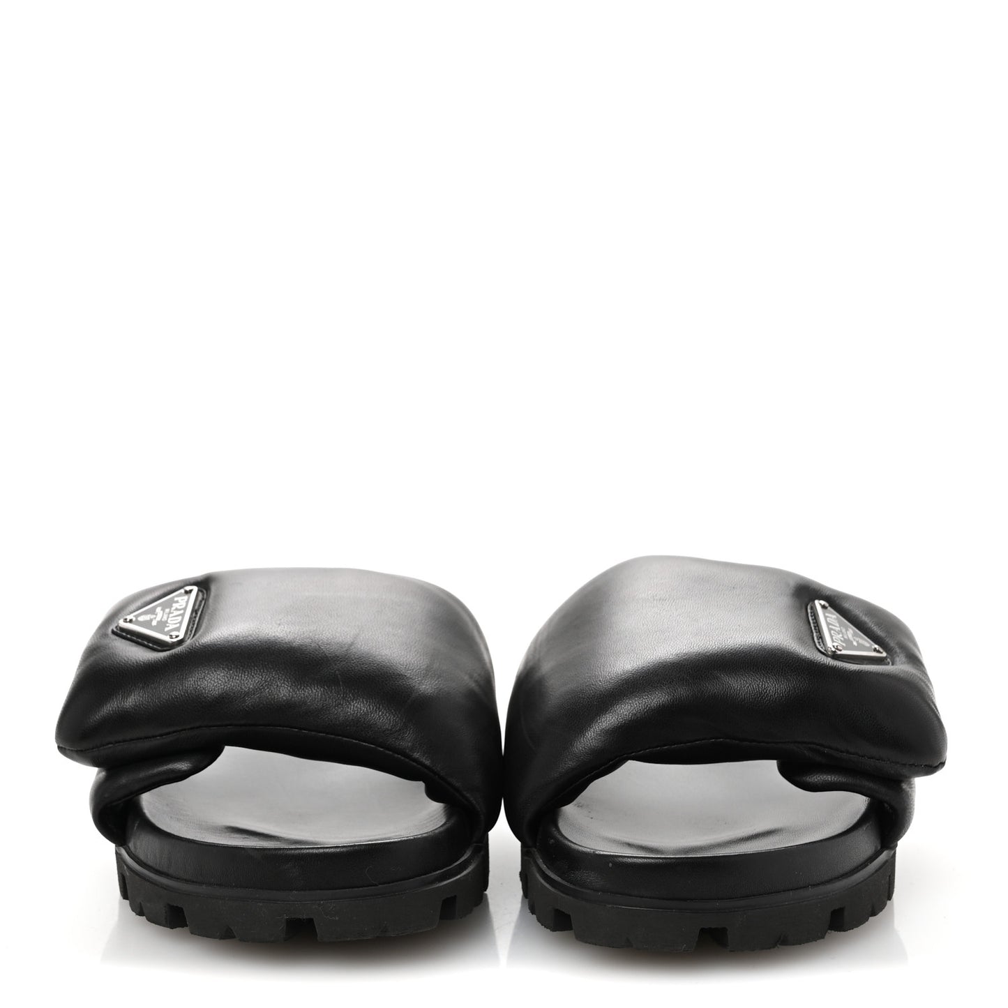 Nappa Soft Padded Triangle Slide Sandals 36.5 Black