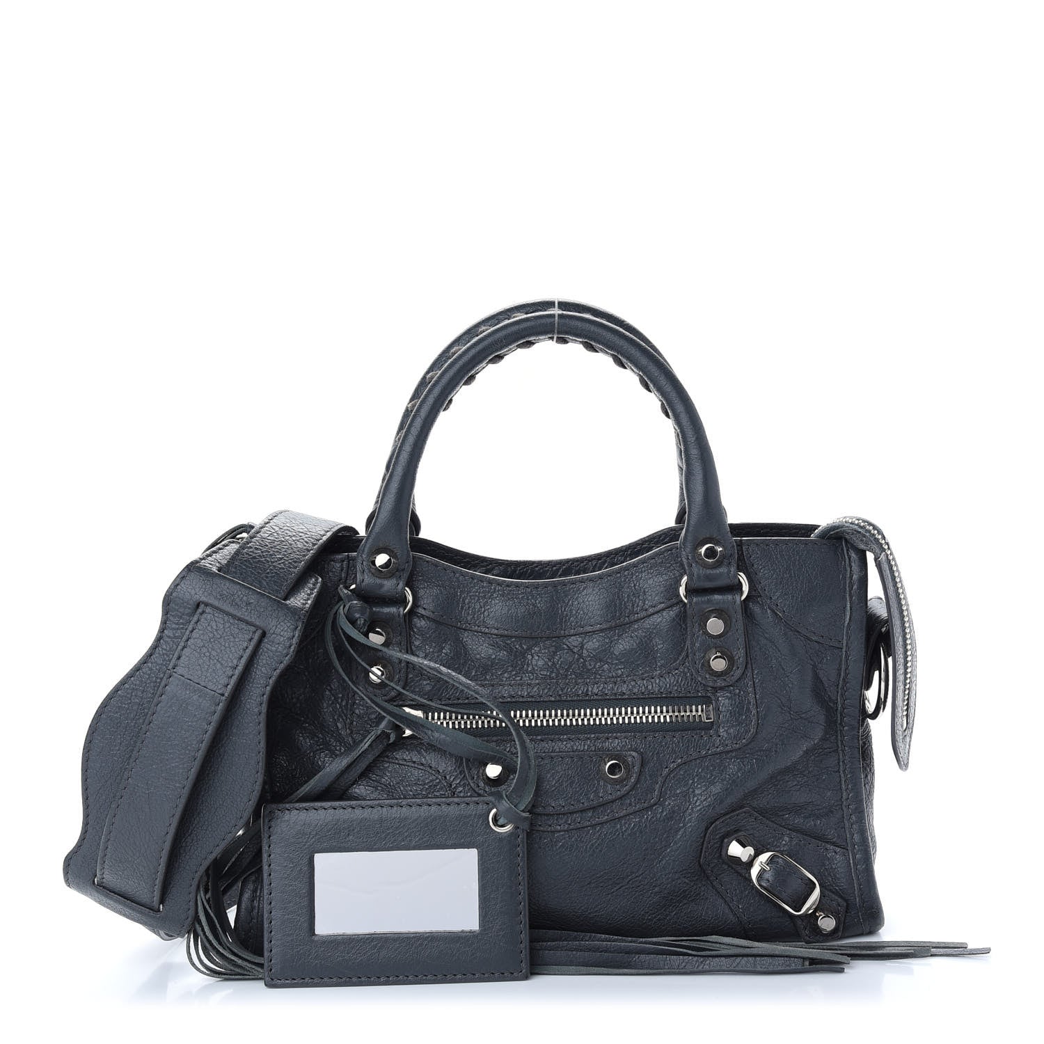 Balenciaga Agneau Classic Silver Hardware Mini City Gris Fossile 2 of 9