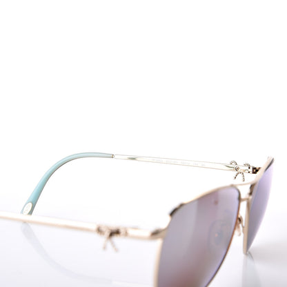 Tiffany Aviator Twist Bow Sunglasses TF 3044 Gold 9 of 10