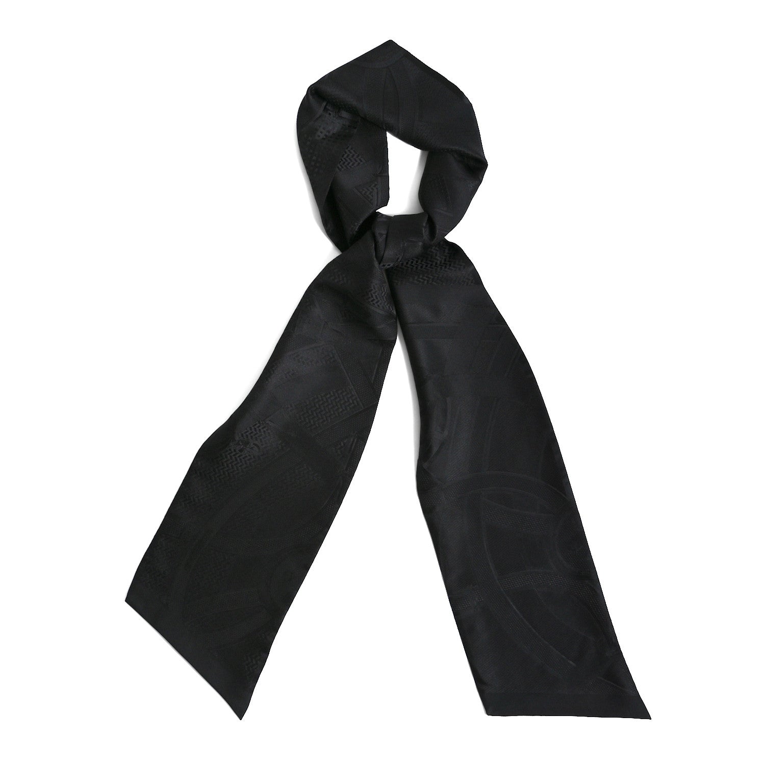 Hermes Silk Cavalcadour Maxi Twilly Black 1 of 3