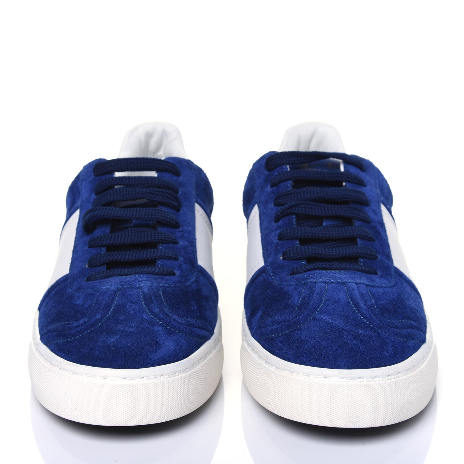 Valentino Garavani Suede Calfskin Mens Rockstud Flycrew Sneakers 40 Navy White 2 of 8