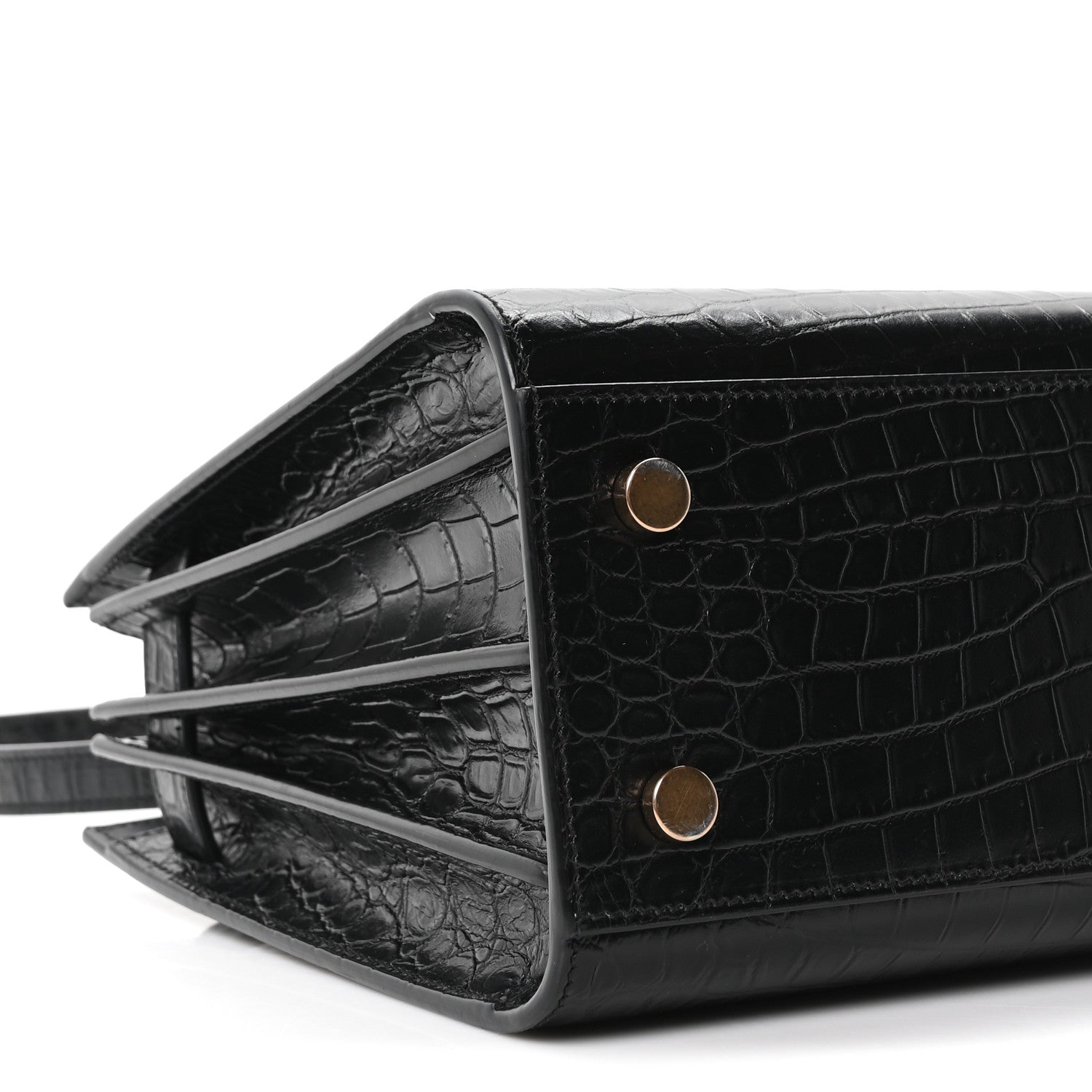 Saint Laurent Calfskin Crocodile Embossed Baby Sac De Jour Black 9 of 10