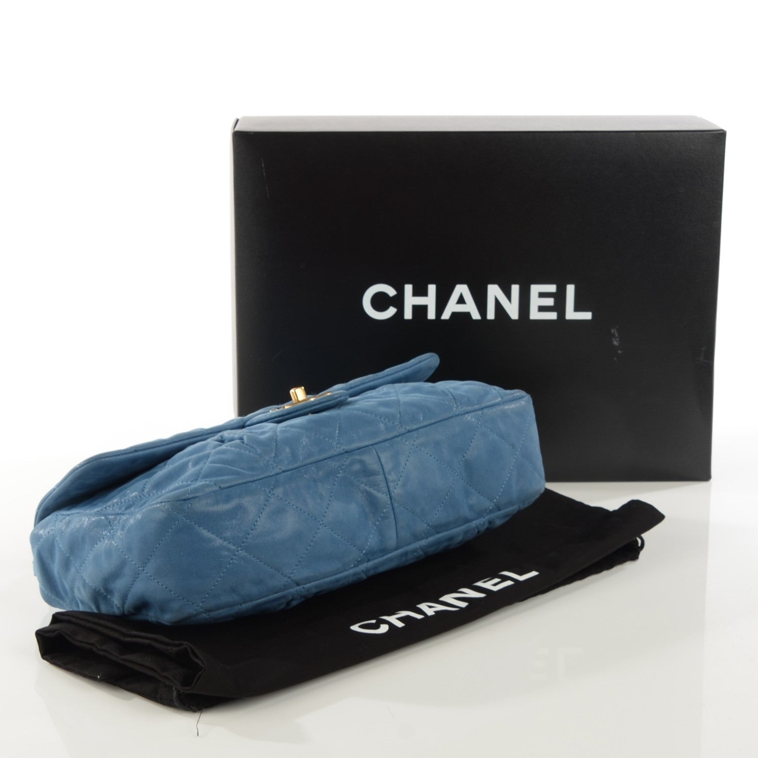 Chanel Iridescent Calfskin Quilted Large Chic Quilt Flap Blue 4 of 8