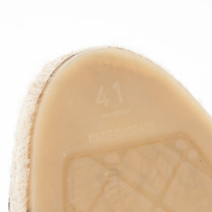 Chanel Lambskin CC Espadrilles 41 Beige Black 6 of 7