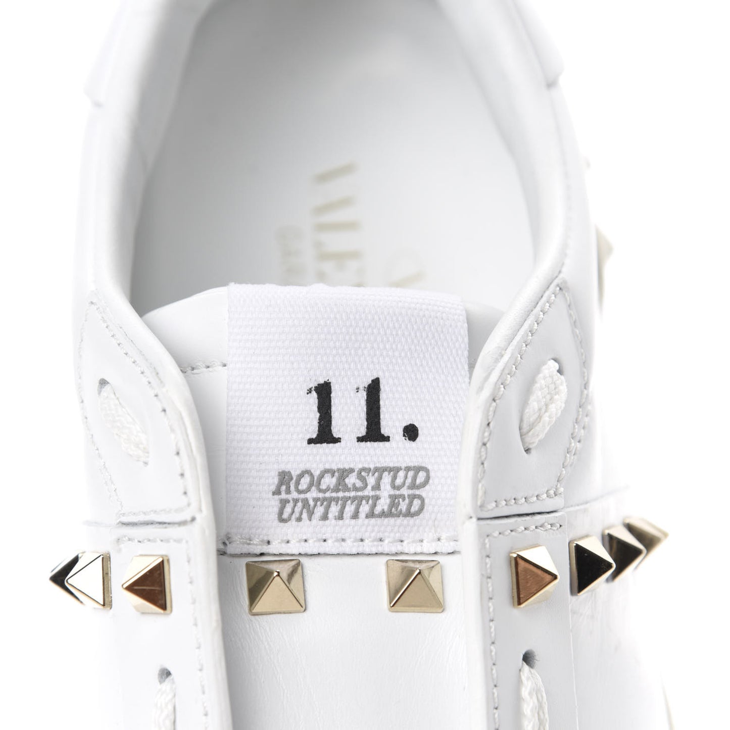 Calfskin Womens Rockstud Untitled Open Sneakers 41.5 White