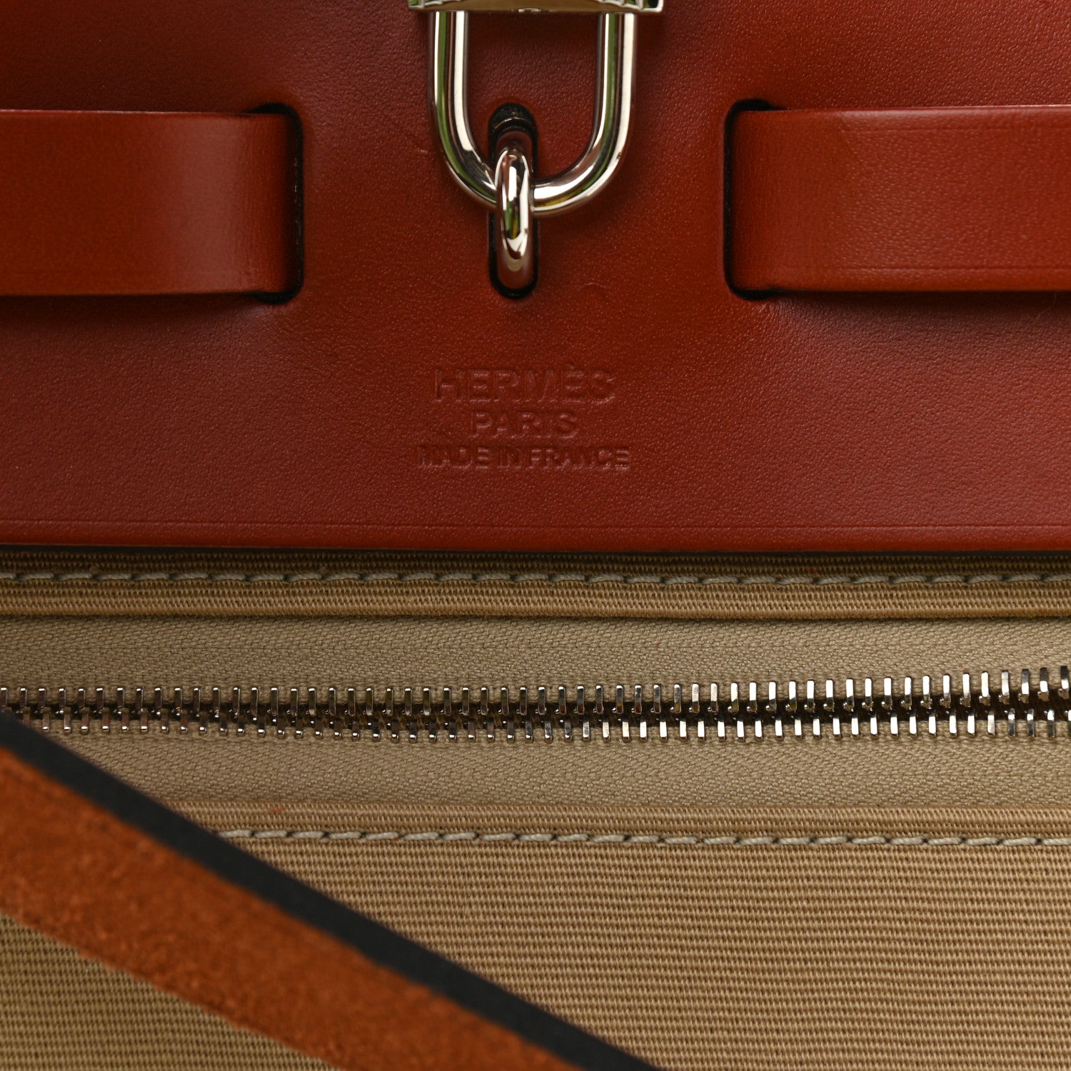 Hermes Vache Hunter Toile Officier Herbag Zip 31 PM Trench Cuivre 7 of 13