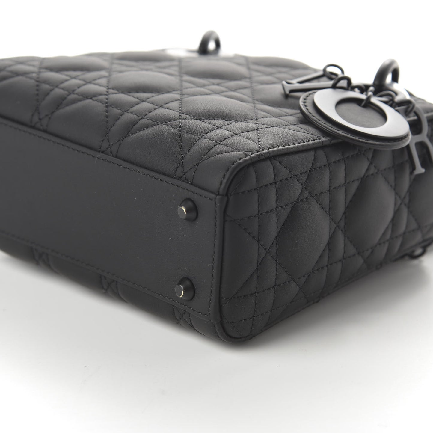 Ultra Matte Calfskin Cannage Mini Lady Dior Black