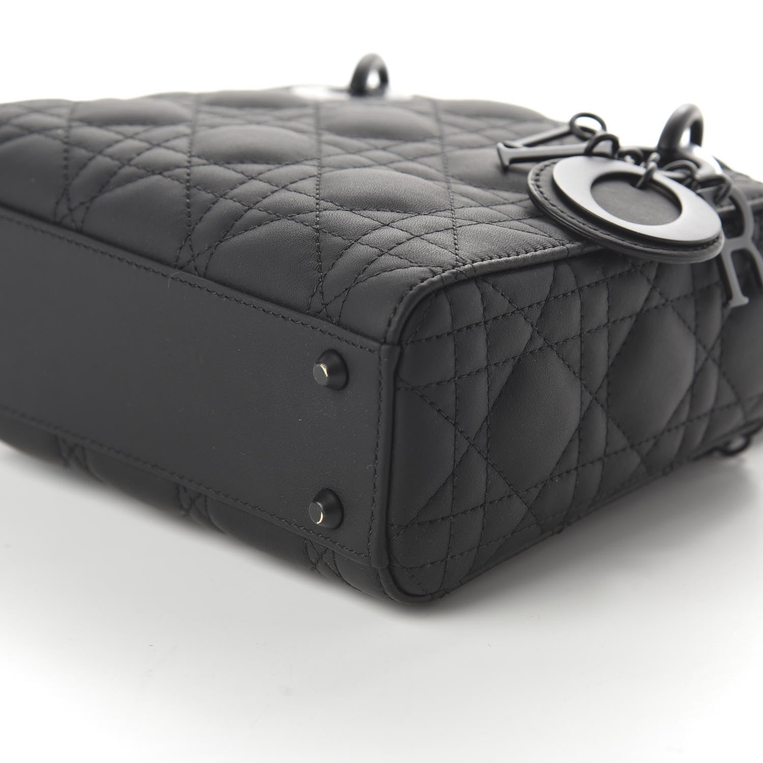 Christian Dior Ultra Matte Calfskin Cannage Mini Lady Dior Black 7 of 11