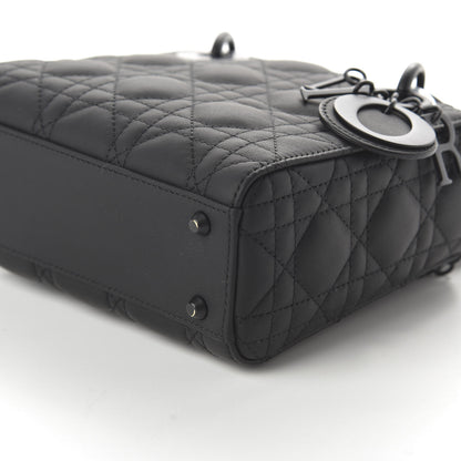 Christian Dior Ultra Matte Calfskin Cannage Mini Lady Dior Black 7 of 11