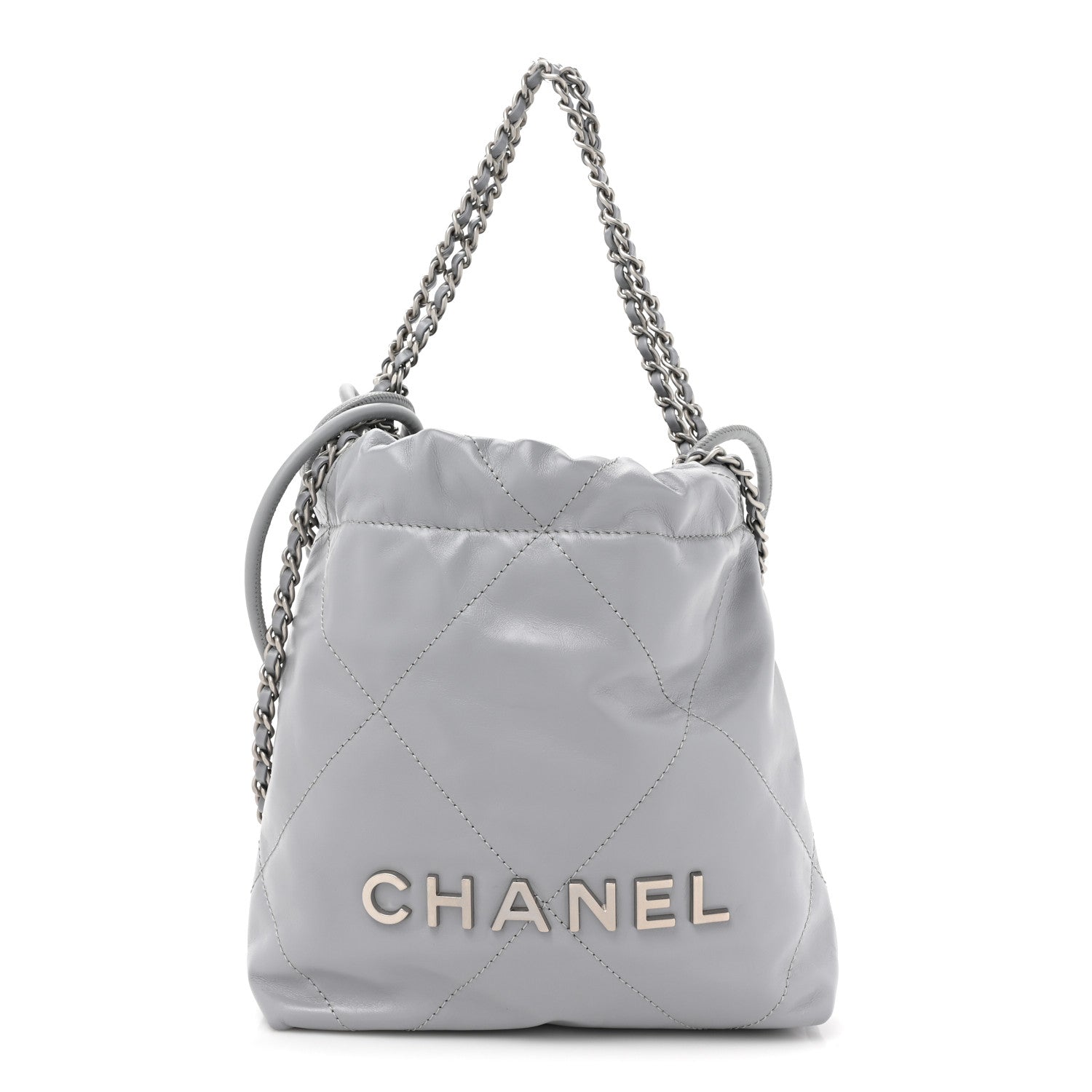 Chanel Shiny Calfskin Quilted Mini Chanel 22 Grey 1 of 10