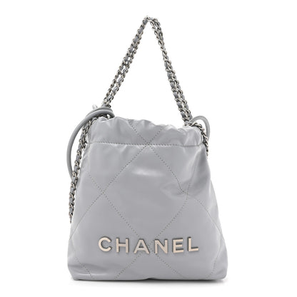 Chanel Shiny Calfskin Quilted Mini Chanel 22 Grey 1 of 10