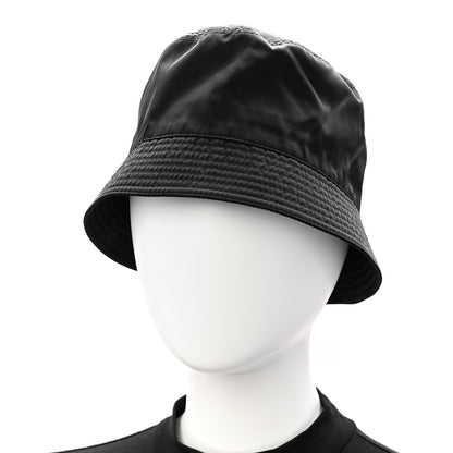 Prada Re-Nylon Metal Triangle Logo Womens Bucket Hat M Black 2 of 8