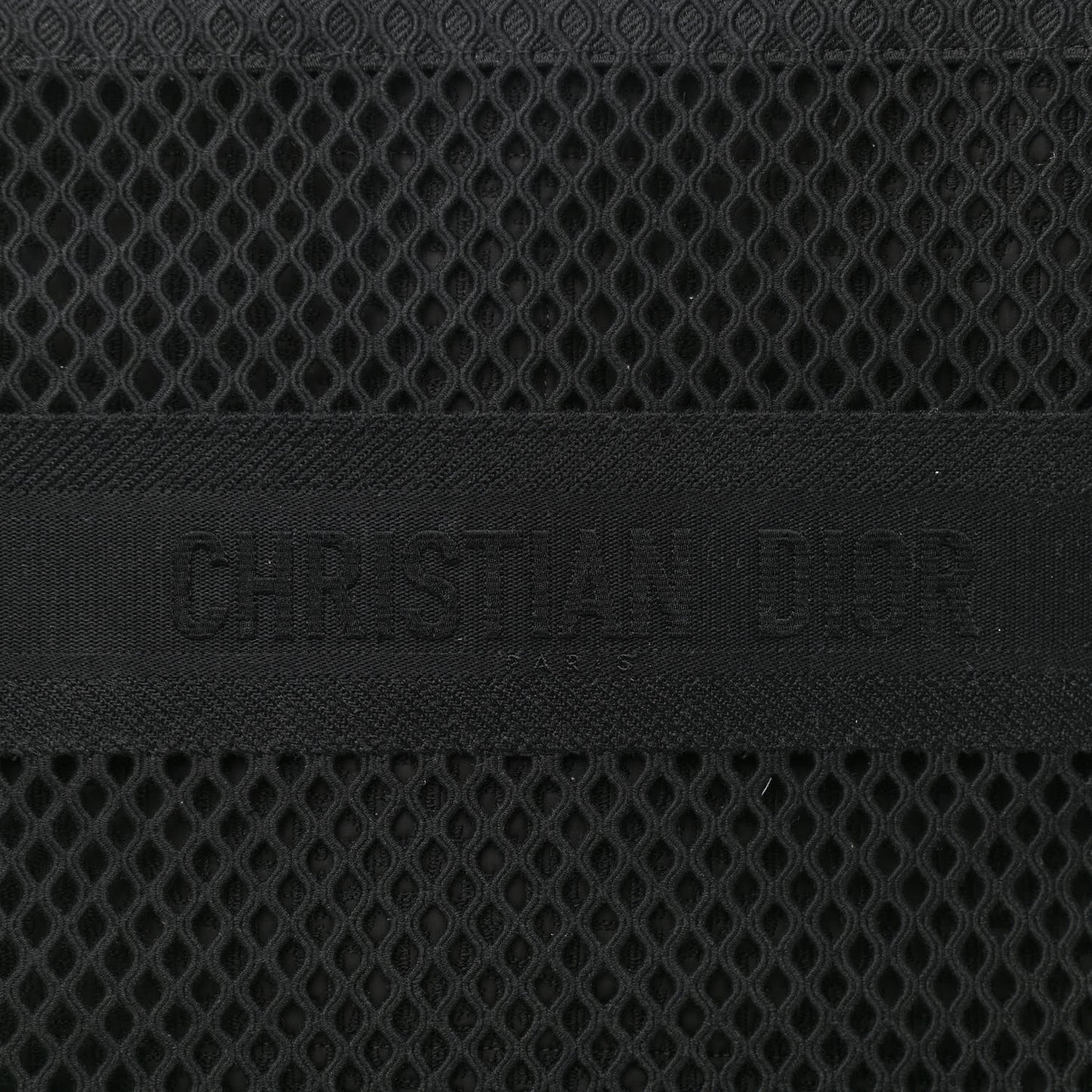 Mesh Embroidered Book Tote Black