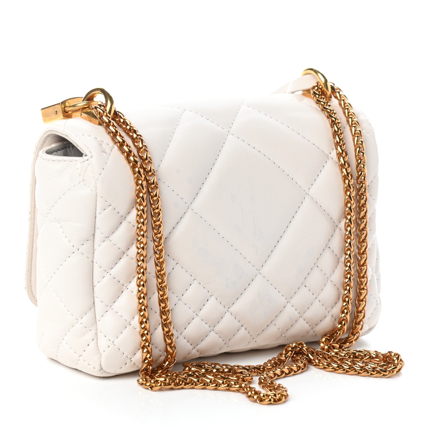 Versace Nappa Quilted Icon Shoulder Bag White 3 of 10