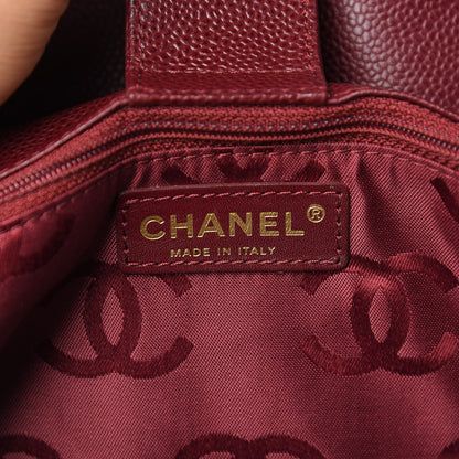 Chanel Caviar CC Stitched Medium Flap Shoulder Bag Burgundy 6 of 15