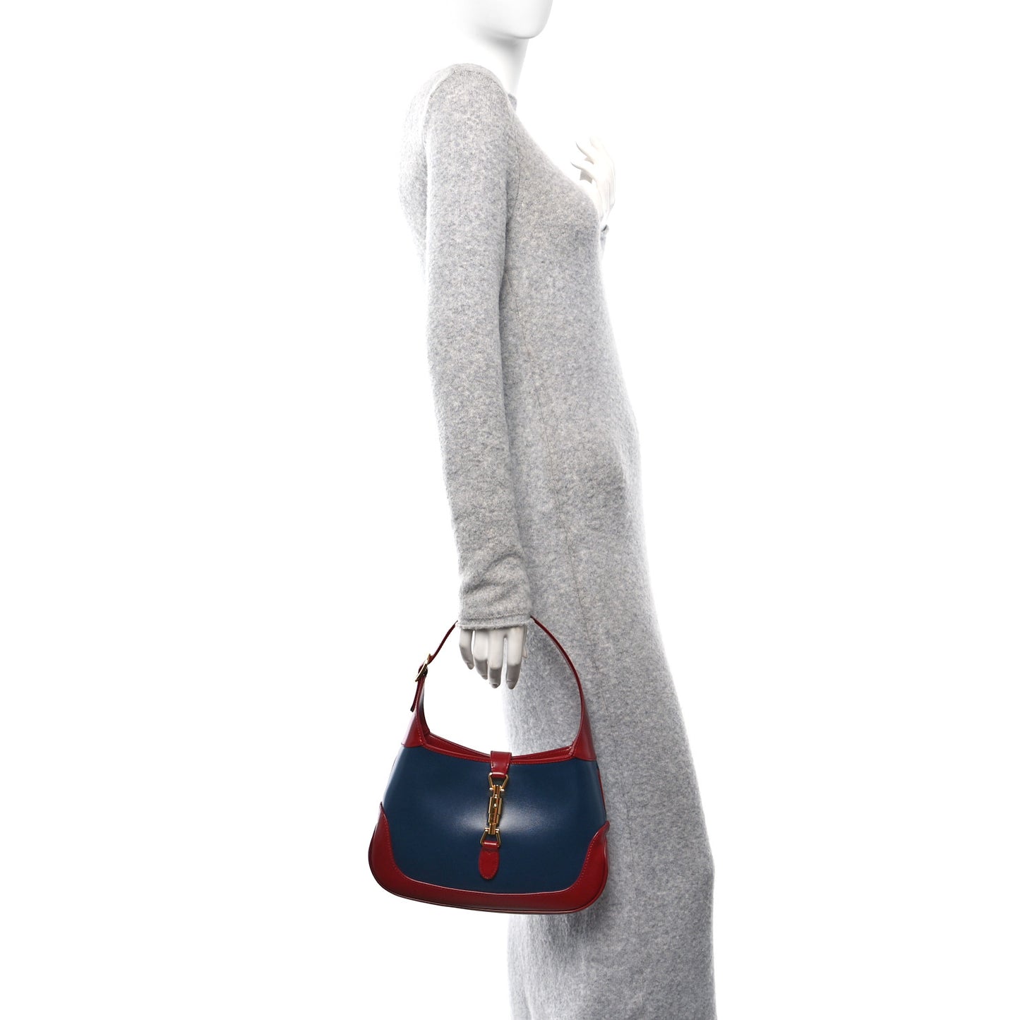 Boarded Dyana Lux Calfskin Bi-Color Small Jackie 1961 Hobo Blue Agata New Cherry Red