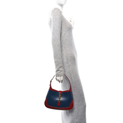 Gucci Boarded Dyana Lux Calfskin Bi-Color Small Jackie 1961 Hobo Blue Agata New Cherry Red 2 of 10