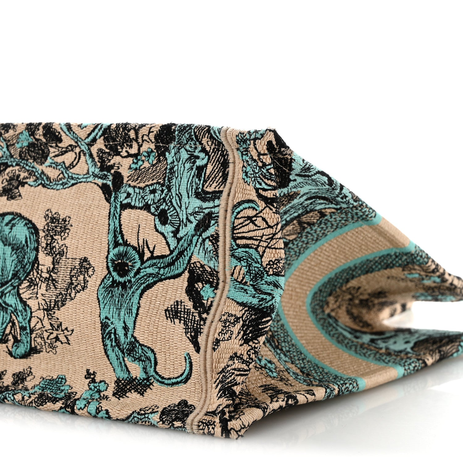 Christian Dior Raffia Embroidered Dioriviera Medium Book Tote Aquamarina 10 of 10