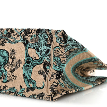 Christian Dior Raffia Embroidered Dioriviera Medium Book Tote Aquamarina 10 of 10