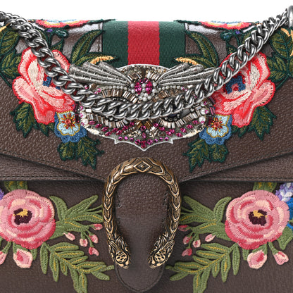 Gucci Calfskin Web Owl Embroidered Medium Dionysus Shoulder Bag New Acero Multicolor 7 of 9