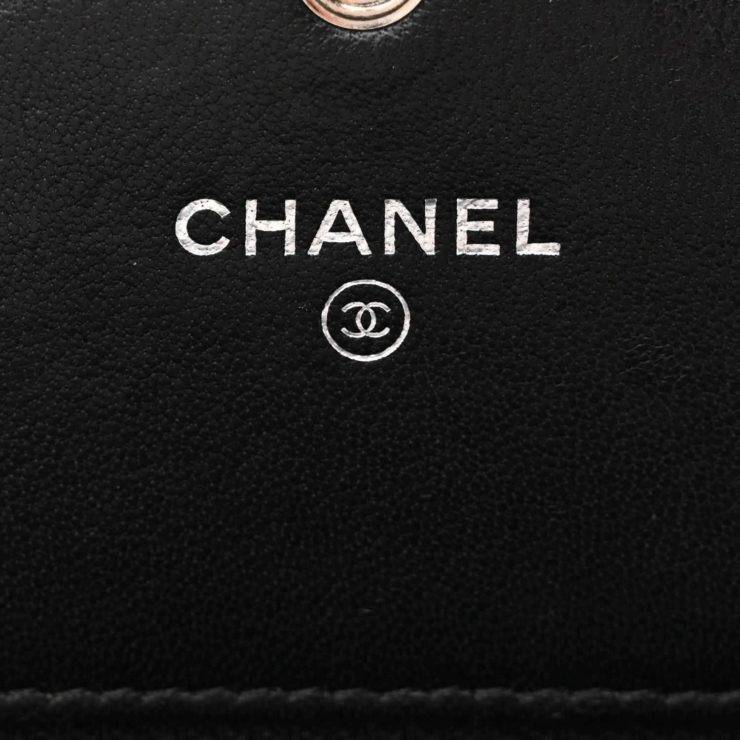 Chanel Sheepskin Chevron Wallet On Chain WOC Black 6 of 10