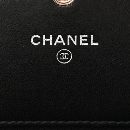 Chanel Sheepskin Chevron Wallet On Chain WOC Black 6 of 10