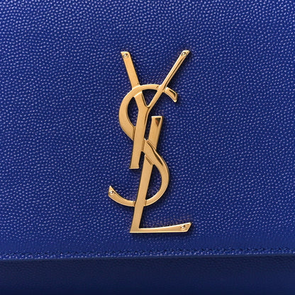 Saint Laurent Grain De Poudre Medium Classic Monogram Kate Satchel Ultramarine 9 of 11
