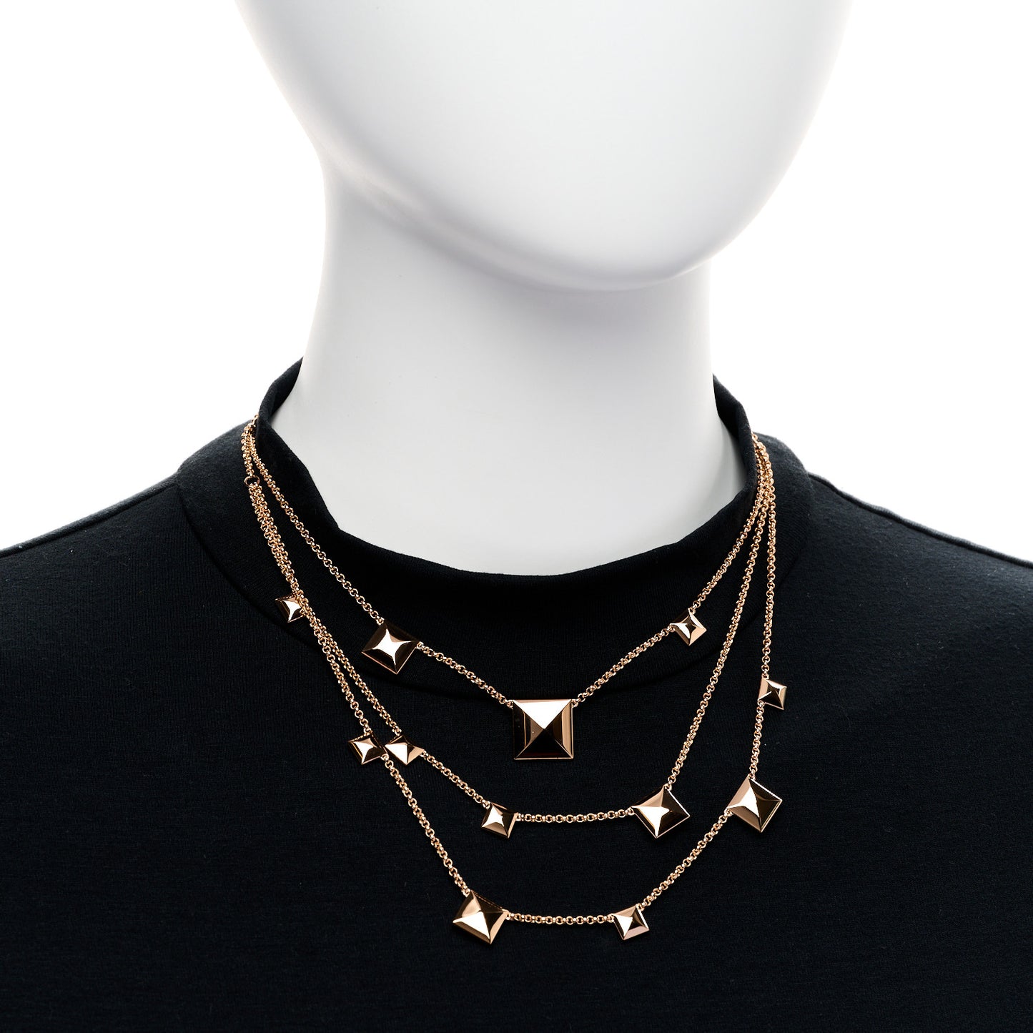 18K Rose Gold Clou d'H Multistrand Necklace