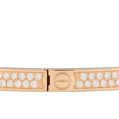 Cartier 18K Pink Gold Diamond Small LOVE Paved Bracelet 17 5 of 6