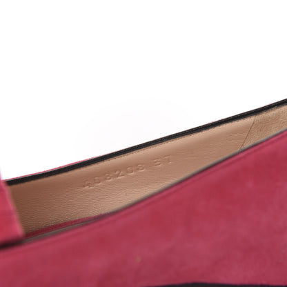 Gucci Kid Scamosciato GG Marmont Fringe 50mm Loafer Pumps 37 Hot Pink 7 of 10