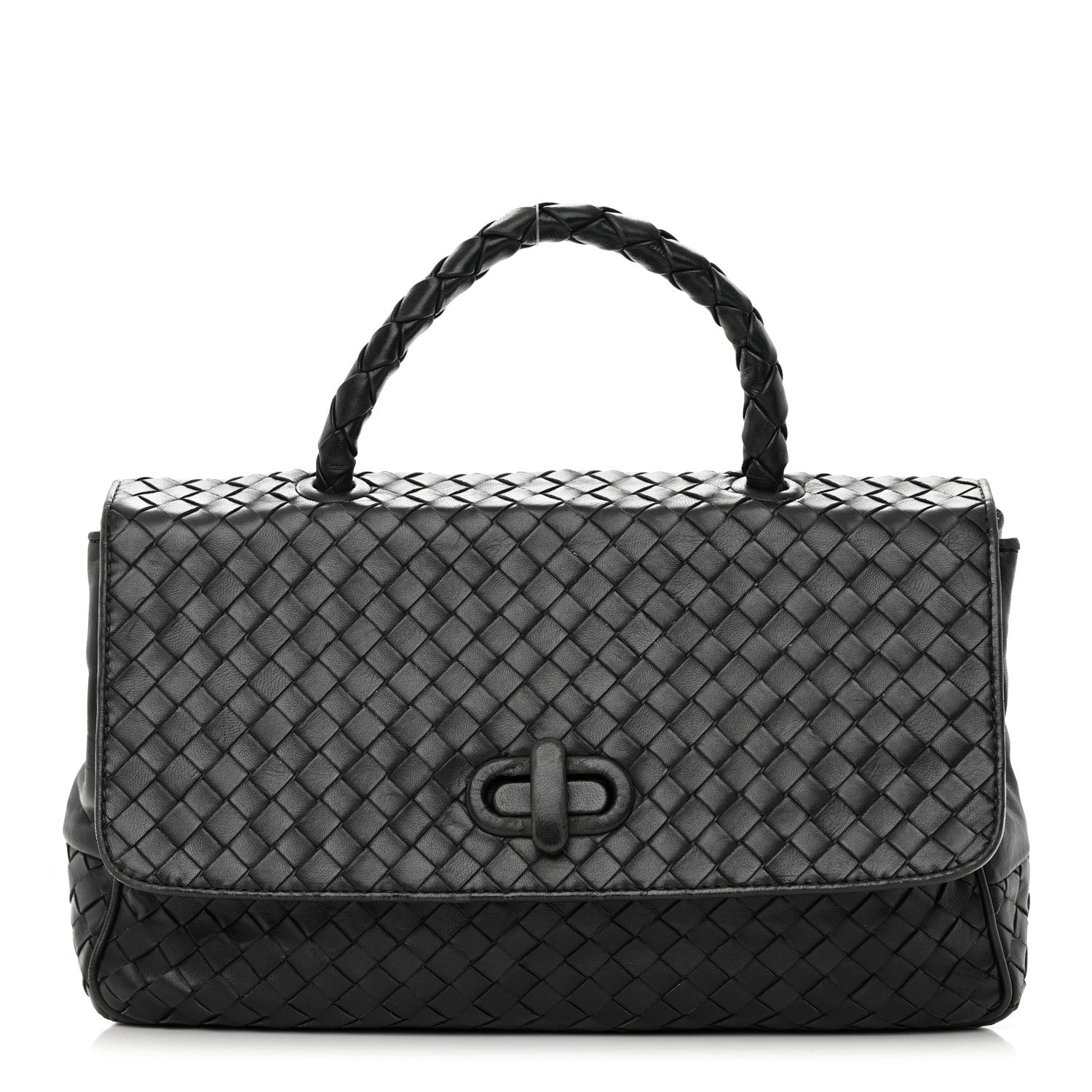 Bottega Veneta Nappa Intrecciato Top Handle Bag Black 1 of 15
