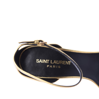 Saint Laurent Calfskin Opyum Sandals 37.5 Oro 8 of 9