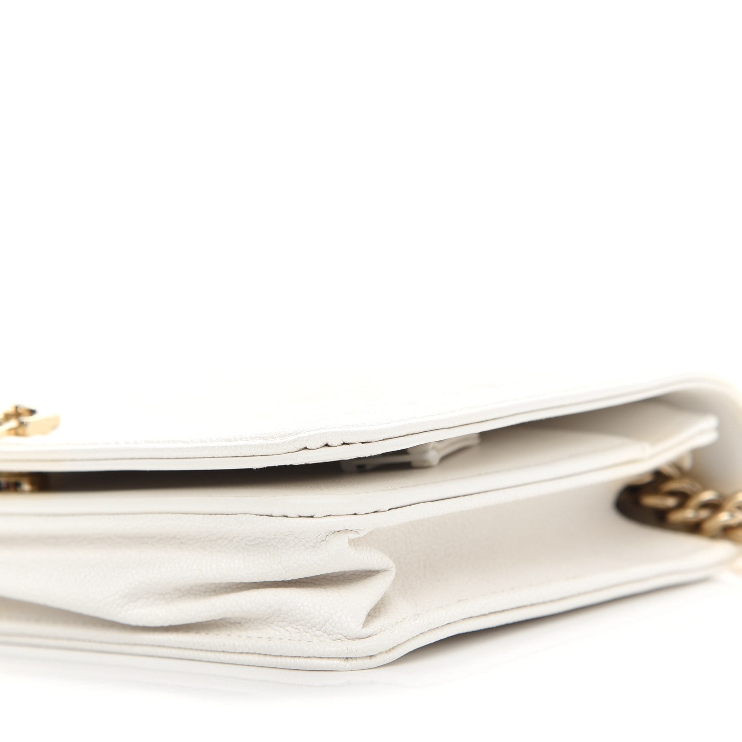 Chanel Caviar Chevron Boy Wallet On Chain WOC White 9 of 10