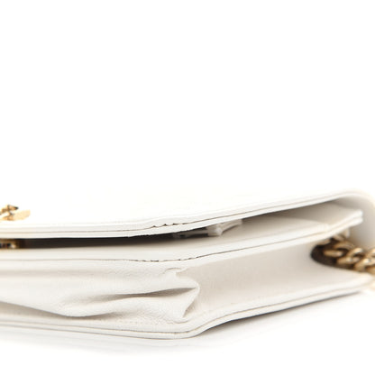 Chanel Caviar Chevron Boy Wallet On Chain WOC White 9 of 10