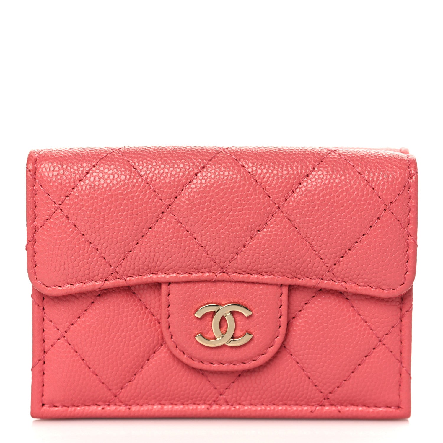 Chanel Caviar Quilted Double Flap Wallet Pink 1 of 7