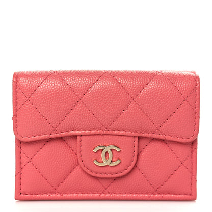 Chanel Caviar Quilted Double Flap Wallet Pink 1 of 7