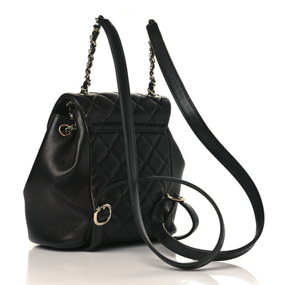 Chanel Lambskin Quilted Small Duma Drawstring Backpack Black 3 of 9
