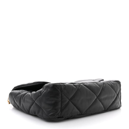 Chanel Goatskin Quilted Maxi Chanel 19 Flap Black 4 of 11