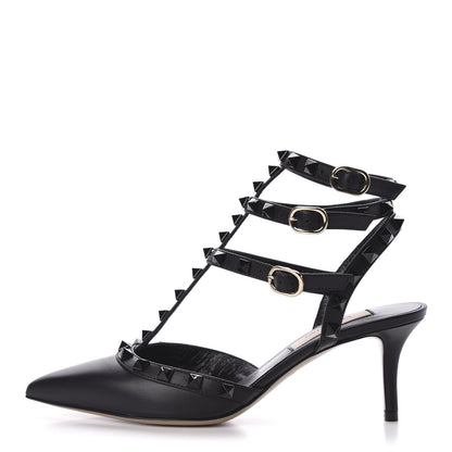 Valentino Garavani Nappa Monochrome Rockstud Ankle Strap 65mm Pumps 35 Black 1 of 9