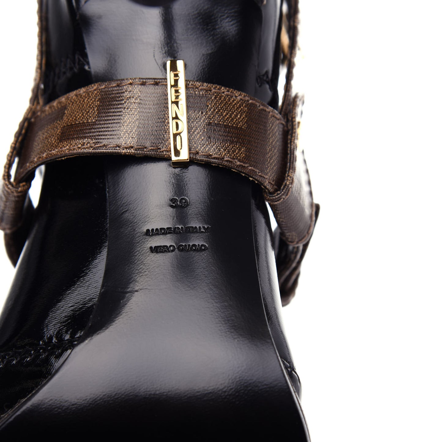 Glossy Neoprene Glazed Fabric FF FFrame Boots 39 Black Tobacco Moro
