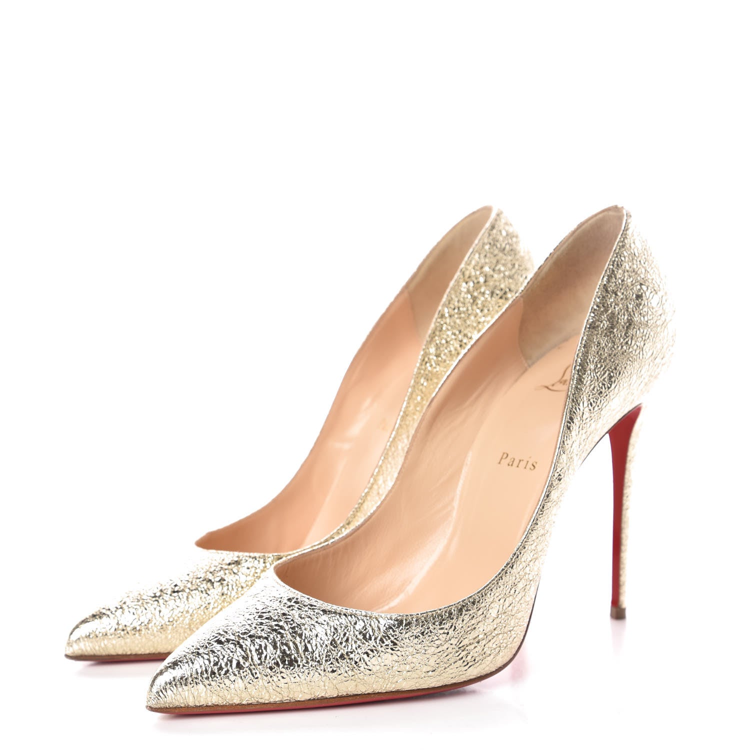 Christian Louboutin Metallic Crinkled So Kate 120 Pumps 42 Gold 3 of 10
