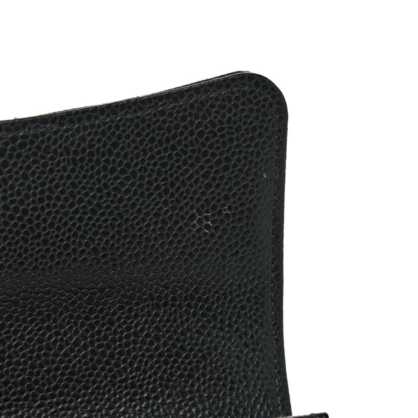 Caviar Quilted Large Gusset Flap Wallet Black