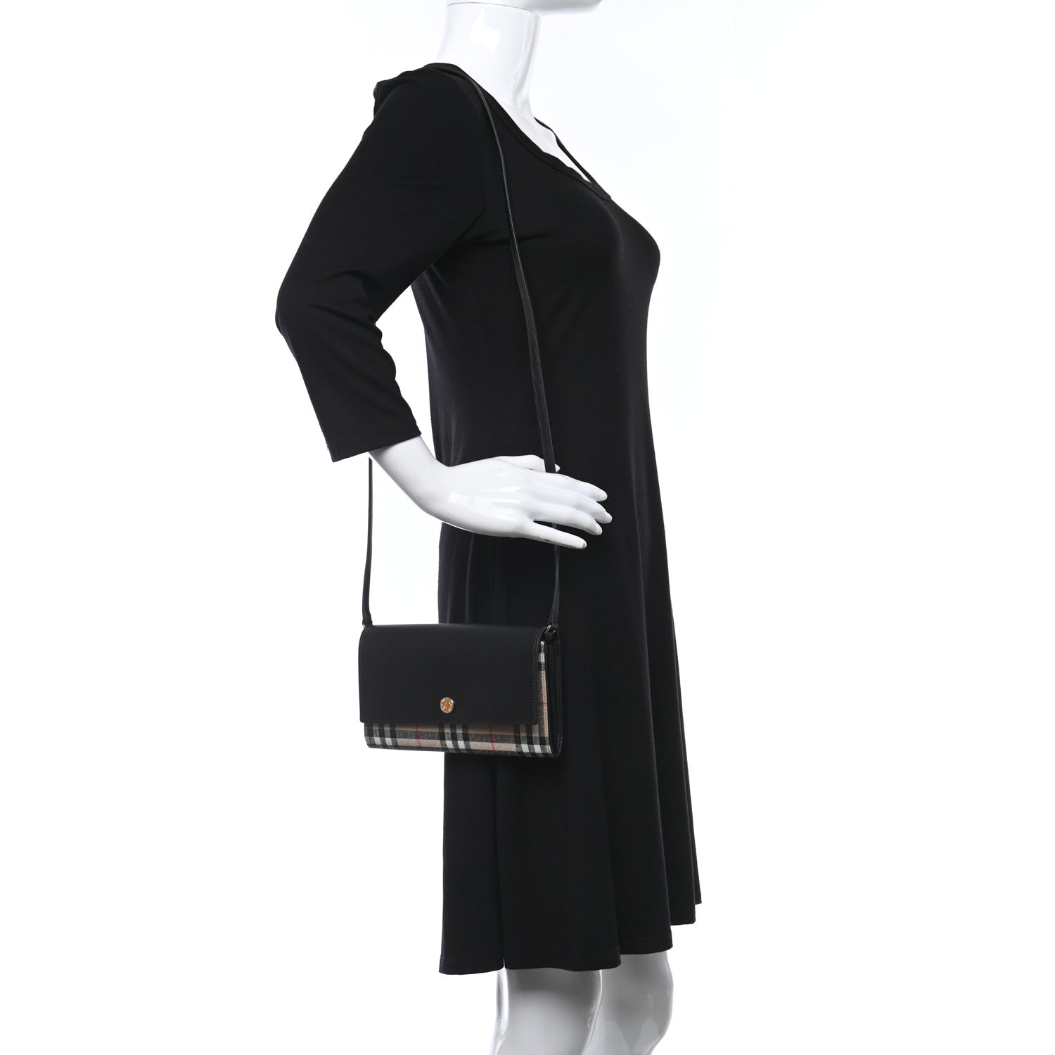 Burberry Calfskin Vintage Check With Detachable Strap Archive Beige Black 3 of 8