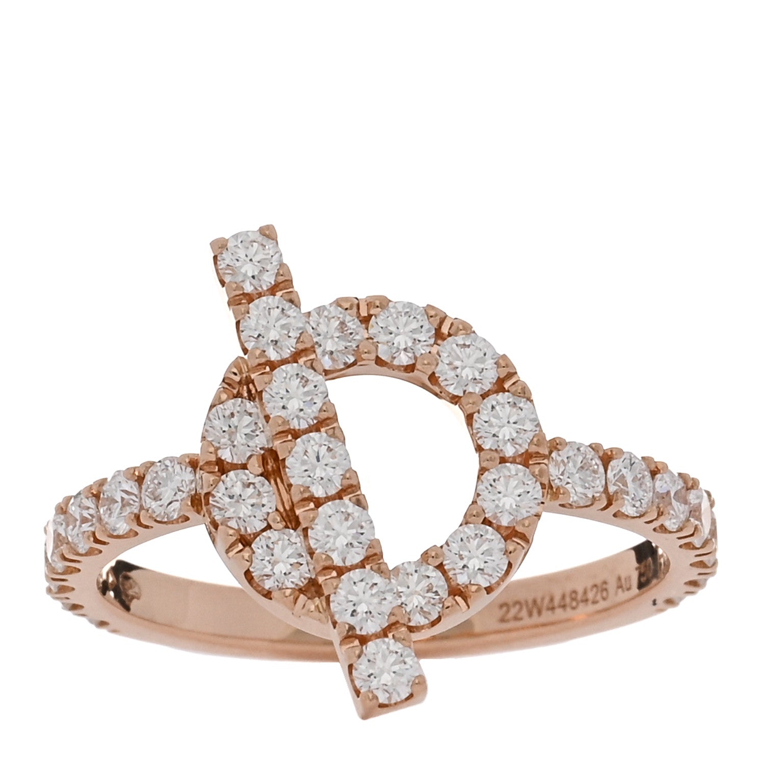 Hermes 18K Rose Gold Diamond Finesse Ring 51 5.75 1 of 5